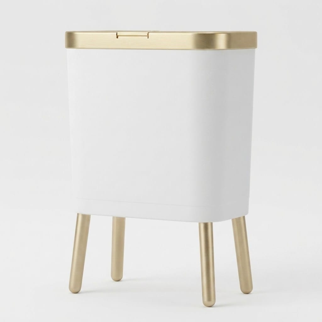 Poubelle Cuisine Design 15L - Étroite, Haut sur Pieds et Pratique