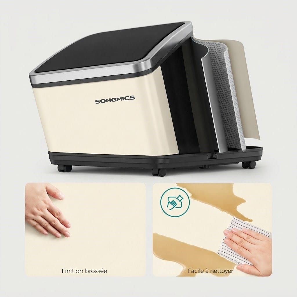 Poubelle de tri cuisine 2 compartiments 30L – Acier design