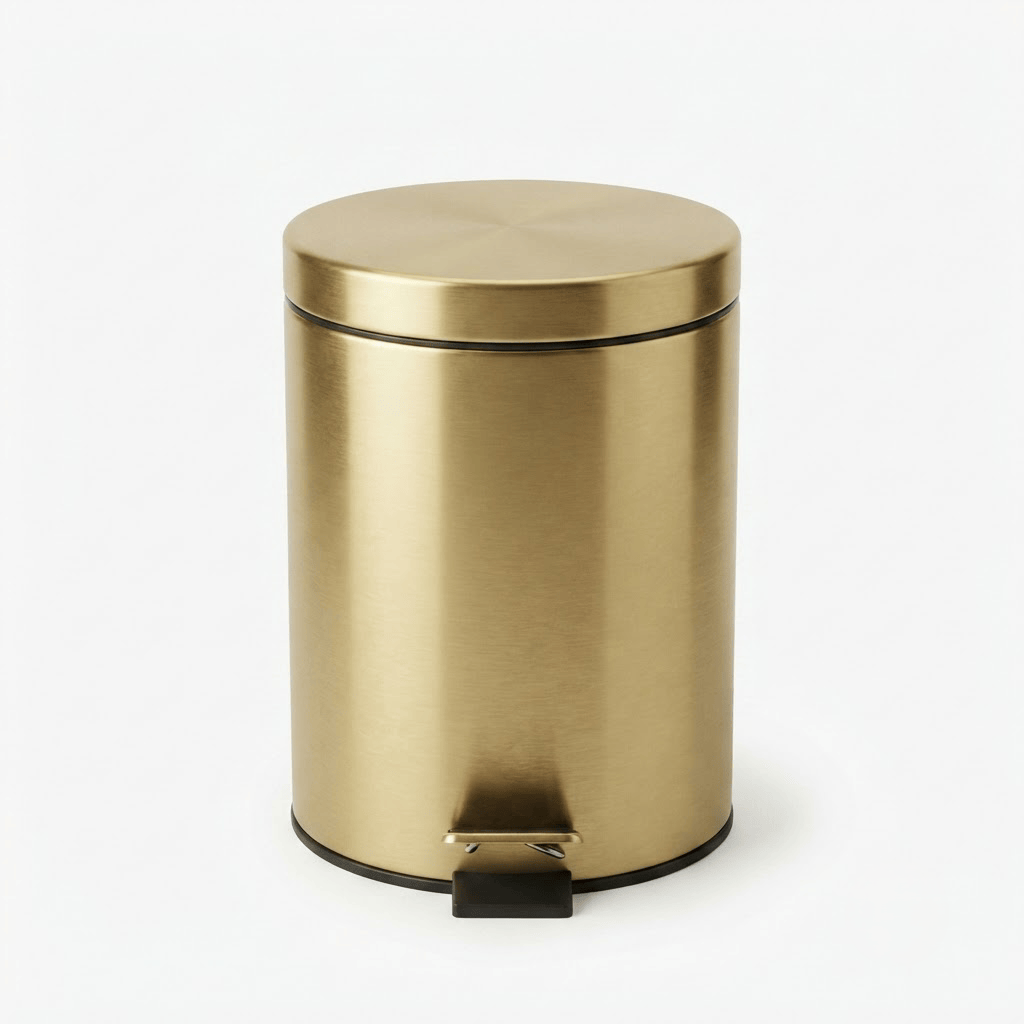 Poubelle Salle de Bain Design en Inox Doré 5L - Élégance et Hygiène