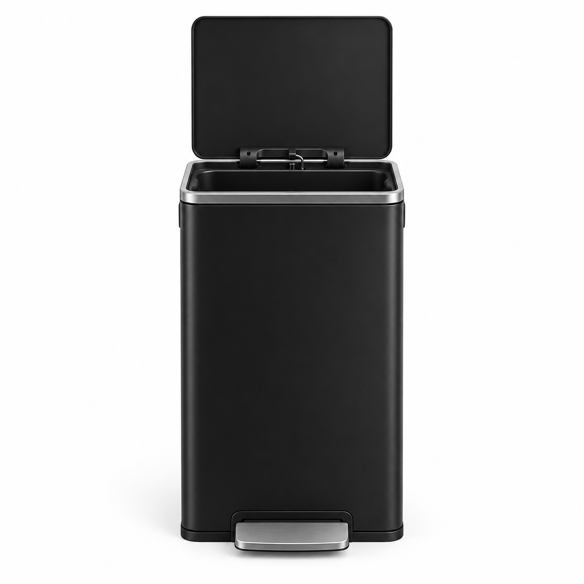 Poubelle cuisine 50L noire en acier – Design élégant et robuste