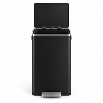 Poubelle cuisine 50L noire en acier – Design élégant et robuste