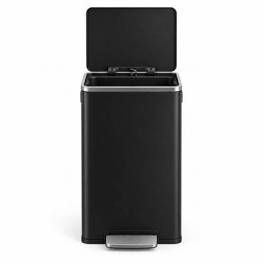 Poubelle cuisine 50L noire en acier – Design élégant et robuste