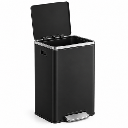Poubelle cuisine 50L noire en acier – Design élégant et robuste