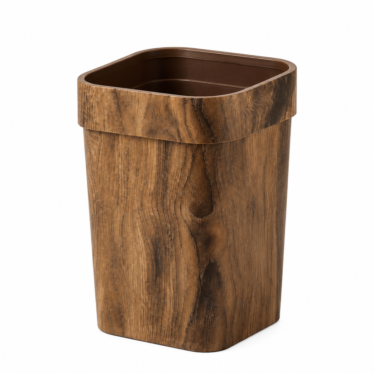 Petite Poubelle Cuisine en Bois 12L – Design Carré Élégant