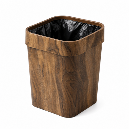 Petite Poubelle Cuisine en Bois 12L – Design Carré Élégant