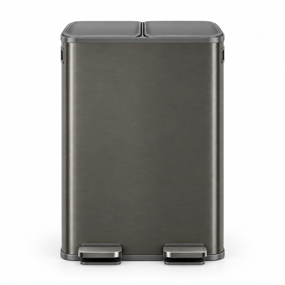 Poubelle double compartiment 60L en acier inoxydable – Tri sélectif design