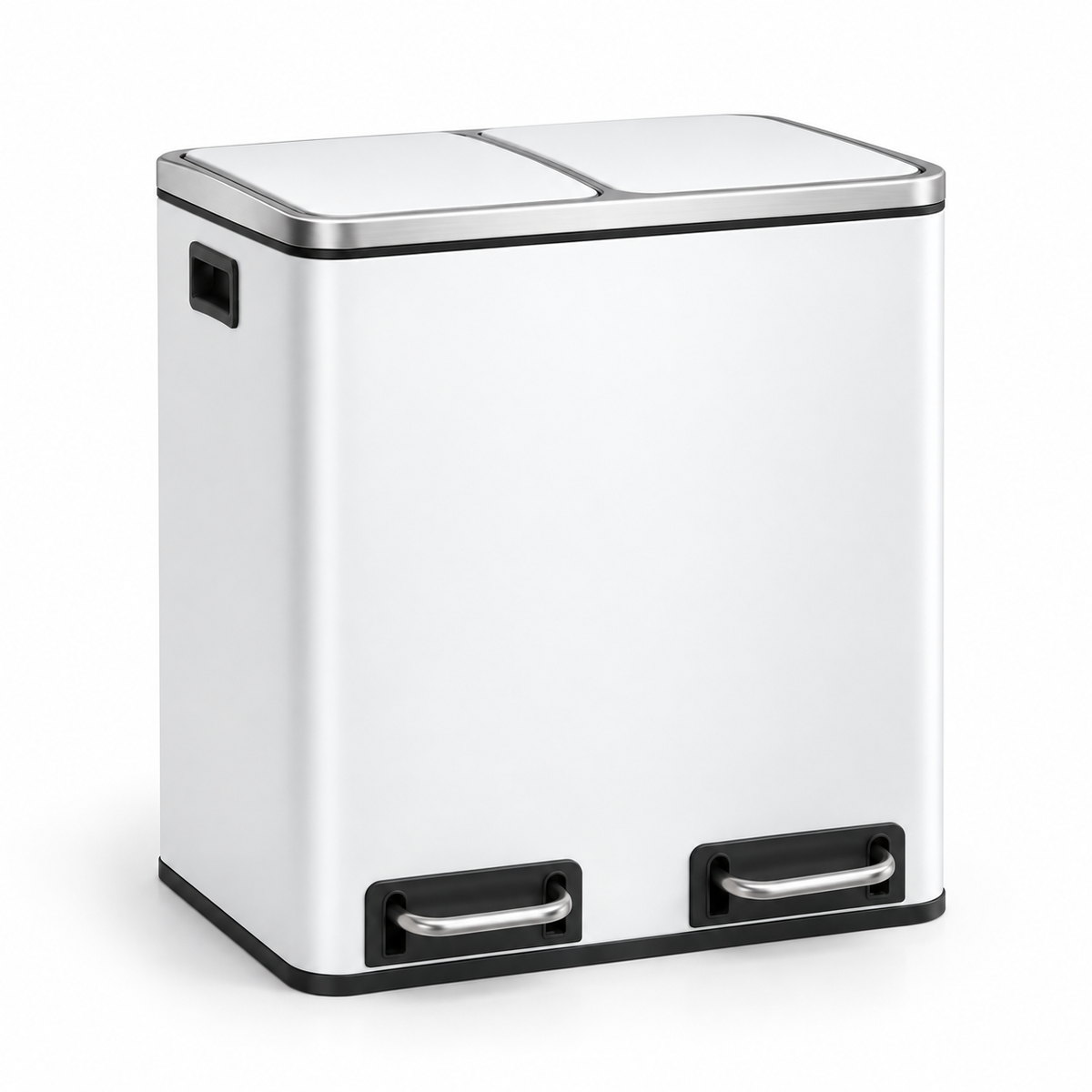 Poubelle de tri cuisine 2 compartiments 30L – Acier design