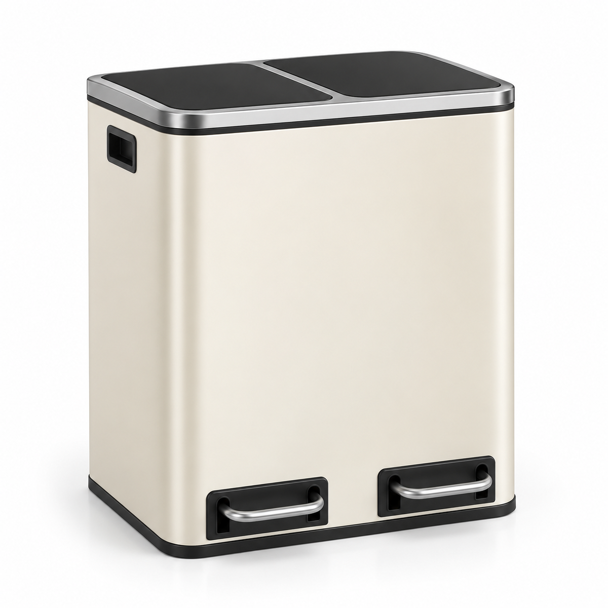 Poubelle de tri cuisine 2 compartiments 30L – Acier design