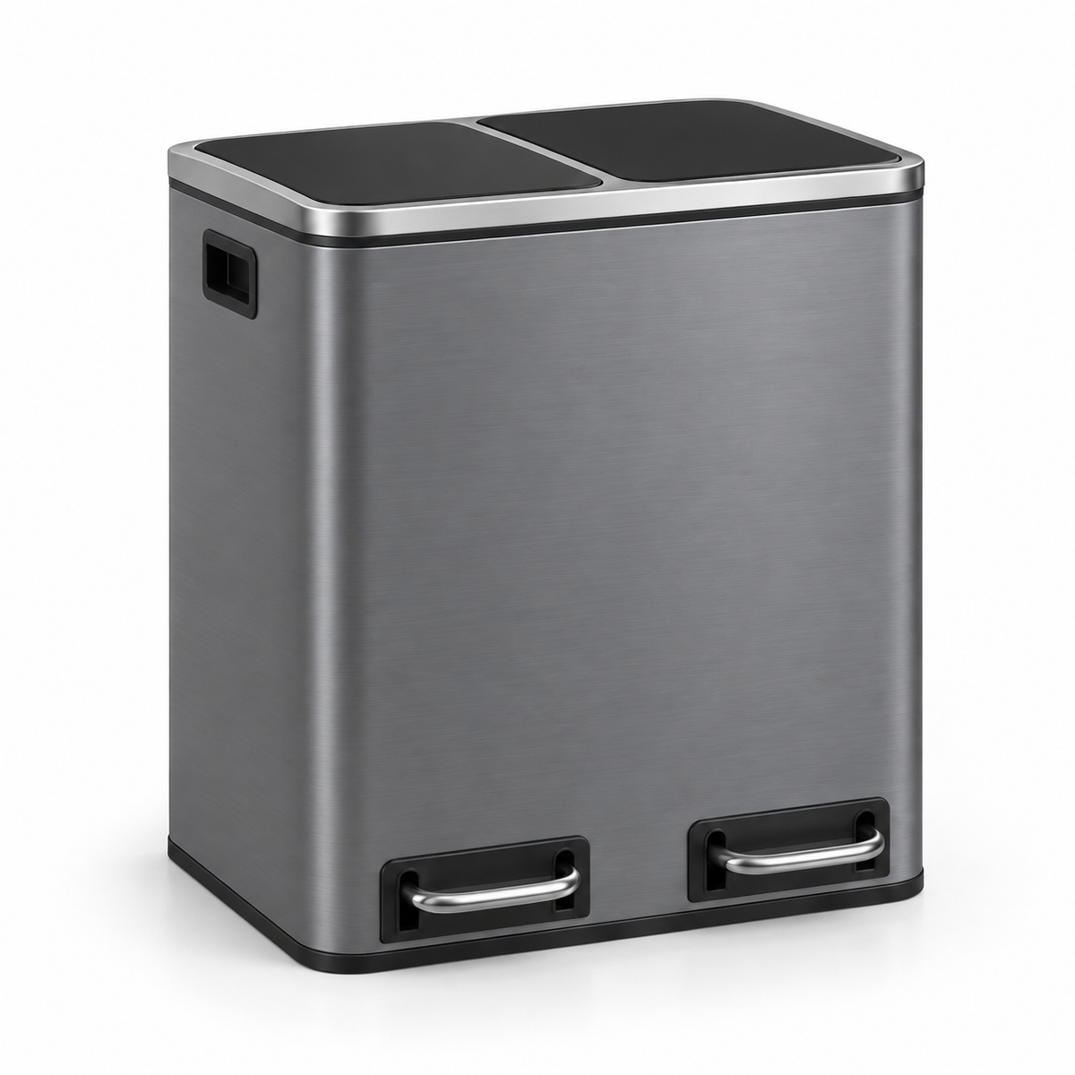 Poubelle de tri cuisine 2 compartiments 30L – Acier design