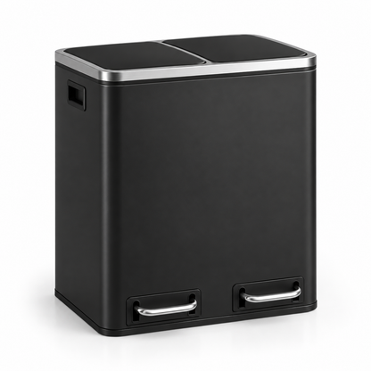 Poubelle de tri cuisine 2 compartiments 30L – Acier design