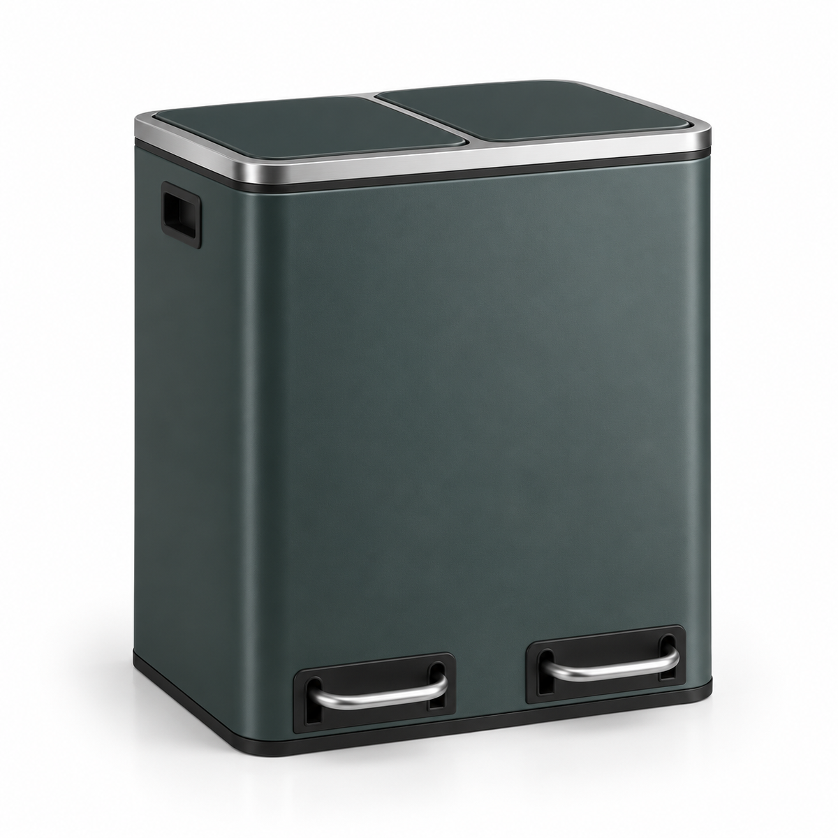 Poubelle de tri cuisine 2 compartiments 30L – Acier design