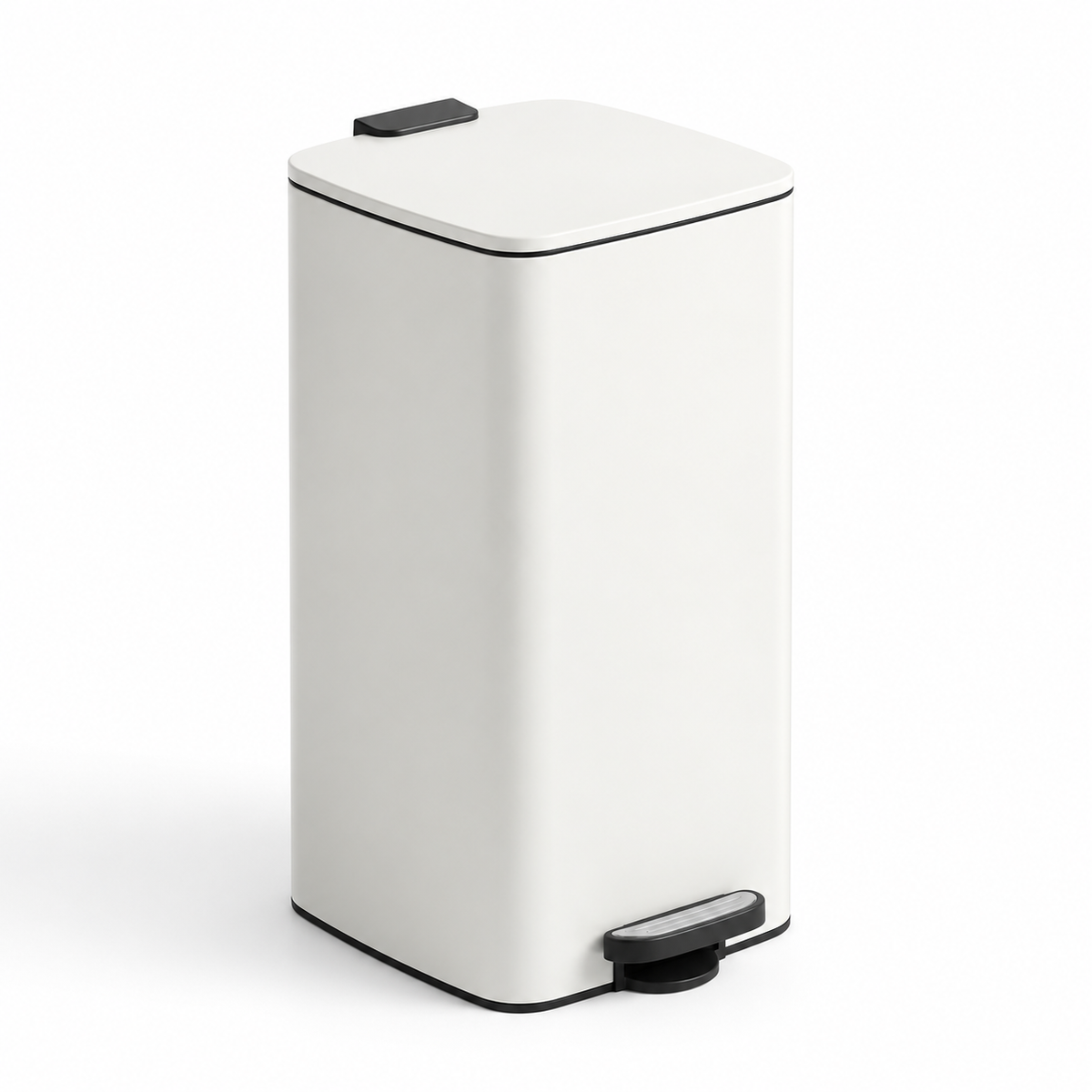 Poubelle Cuisine 30L Rectangulaire en Acier - Beige Sable - Design Élégant