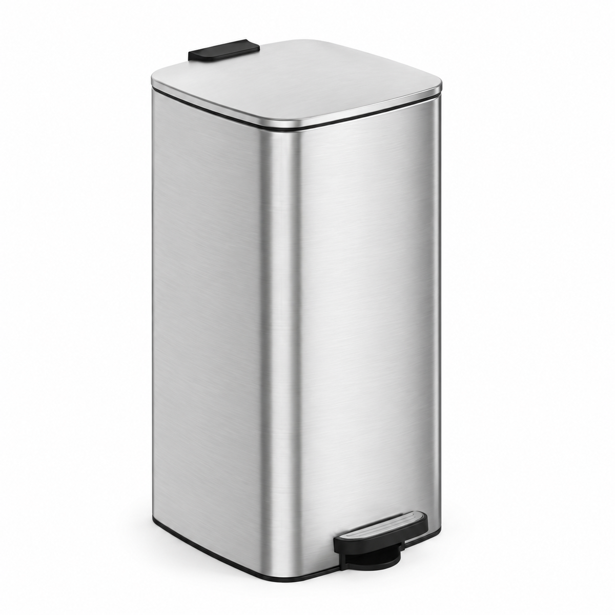 Poubelle Cuisine 30L Rectangulaire en Acier - Beige Sable - Design Élégant