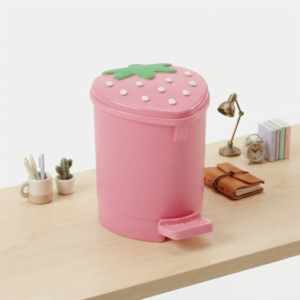 Mini poubelle de bureau originale design fraise