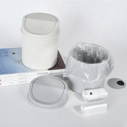 Mini poubelle de salle de bain et bureau compacte à couvercle rabattable