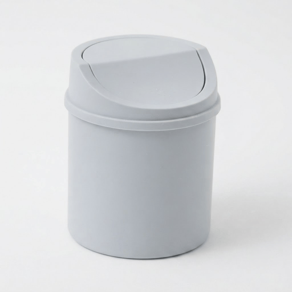 Mini poubelle de salle de bain et bureau compacte à couvercle rabattable