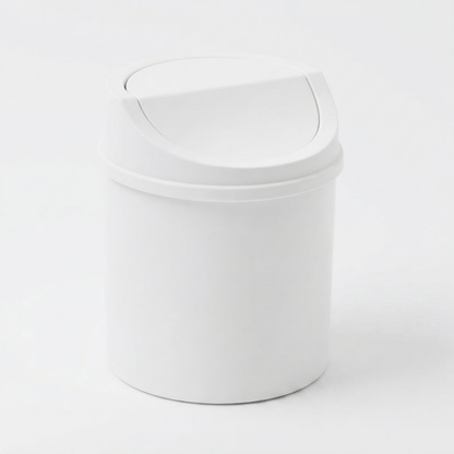 Mini poubelle de salle de bain et bureau compacte à couvercle rabattable