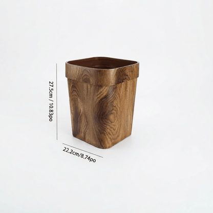 Petite Poubelle Cuisine en Bois 12L – Design Carré Élégant