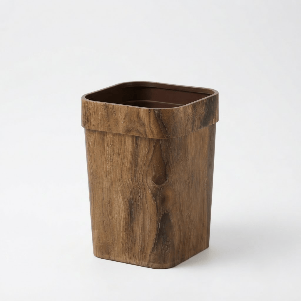 Petite Poubelle Cuisine en Bois 12L – Design Carré Élégant