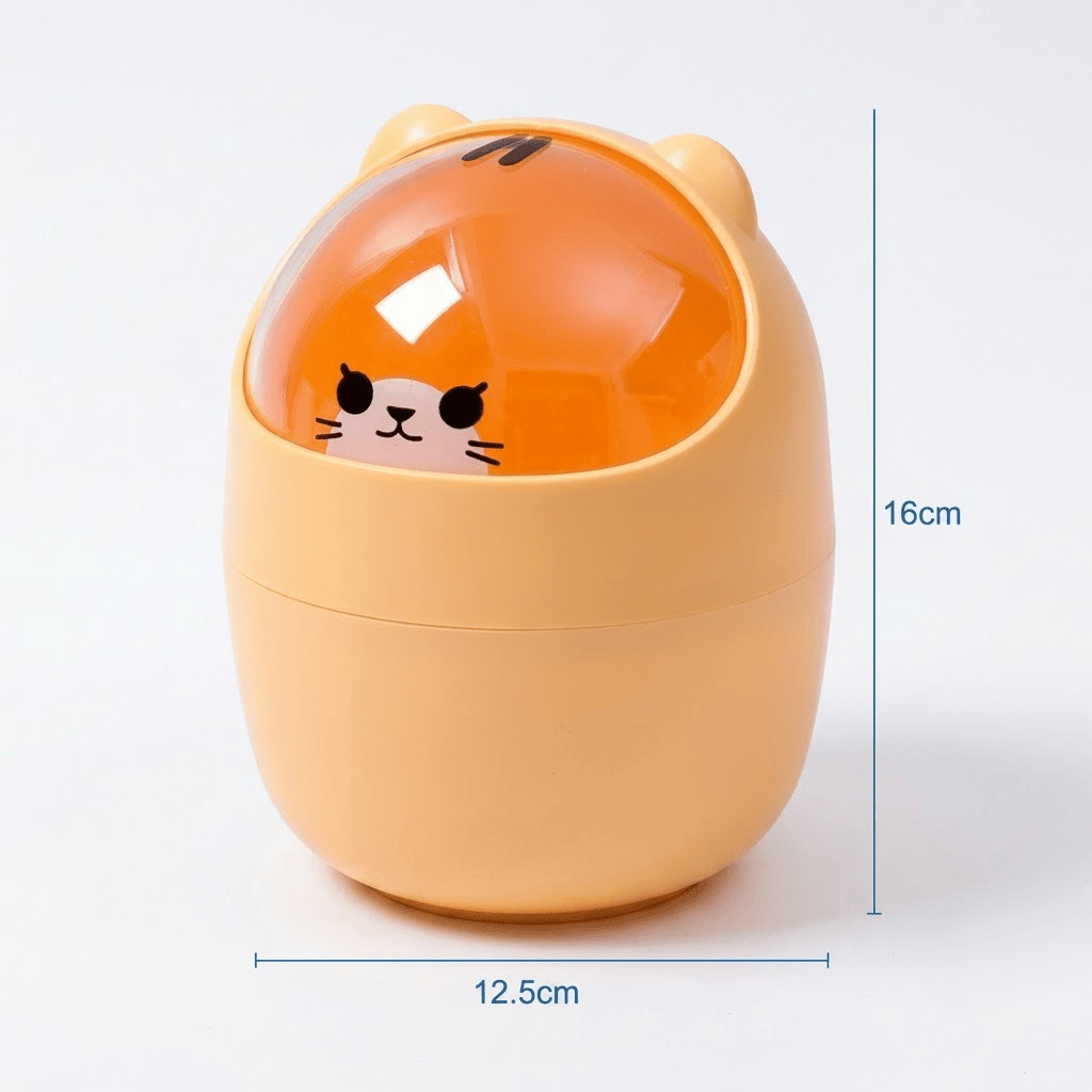 Petite poubelle de bureau Kawaii – Rangement design pour votre espace