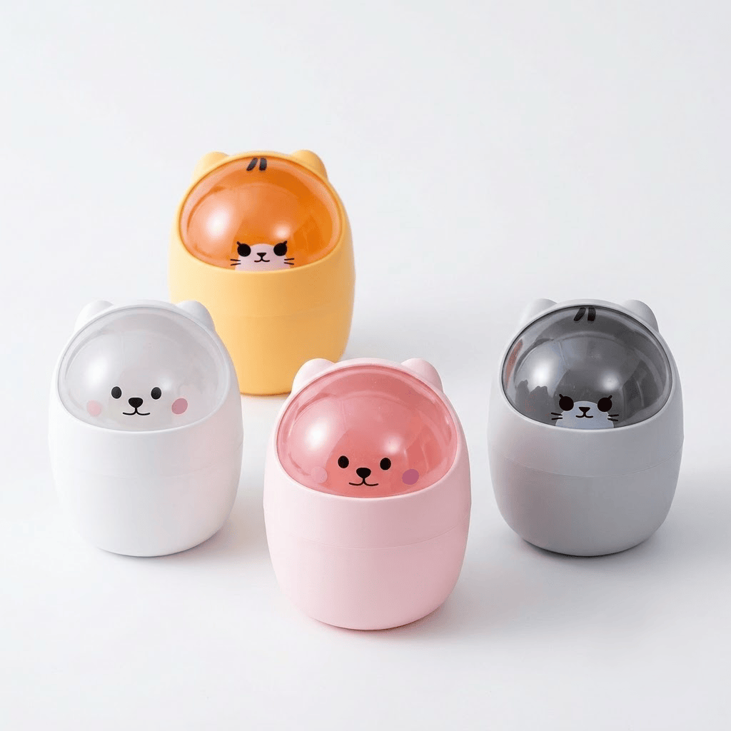 Petite poubelle de bureau Kawaii – Rangement design pour votre espace