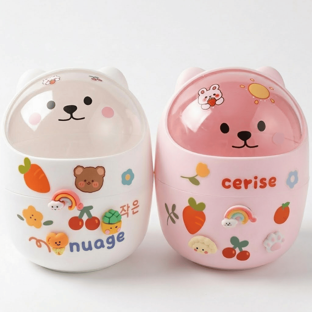 Petite poubelle de bureau Kawaii – Rangement design pour votre espace