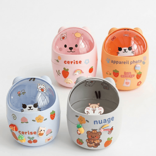 Petite poubelle de bureau Kawaii – Rangement design pour votre espace