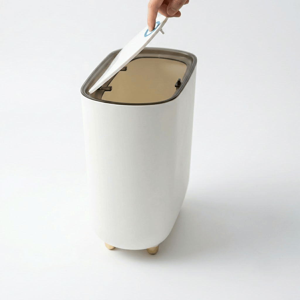 Petite poubelle de salle de bain design - Format étroit 8L