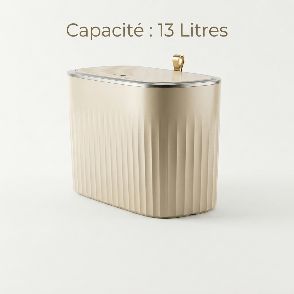 Petite poubelle de salle de bain design - Format étroit 8L
