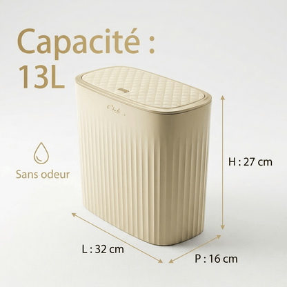 Petite poubelle de salle de bain design - Format étroit 8L