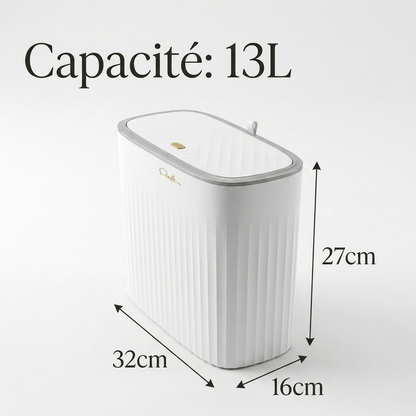 Petite poubelle de salle de bain design - Format étroit 8L