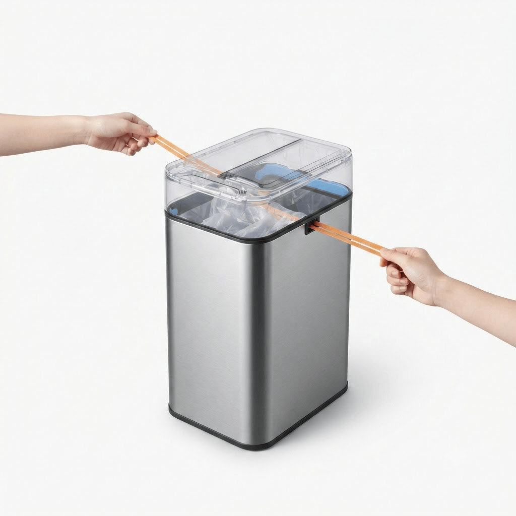 Poubelle automatique 50L en acier inoxydable – Design et intelligente