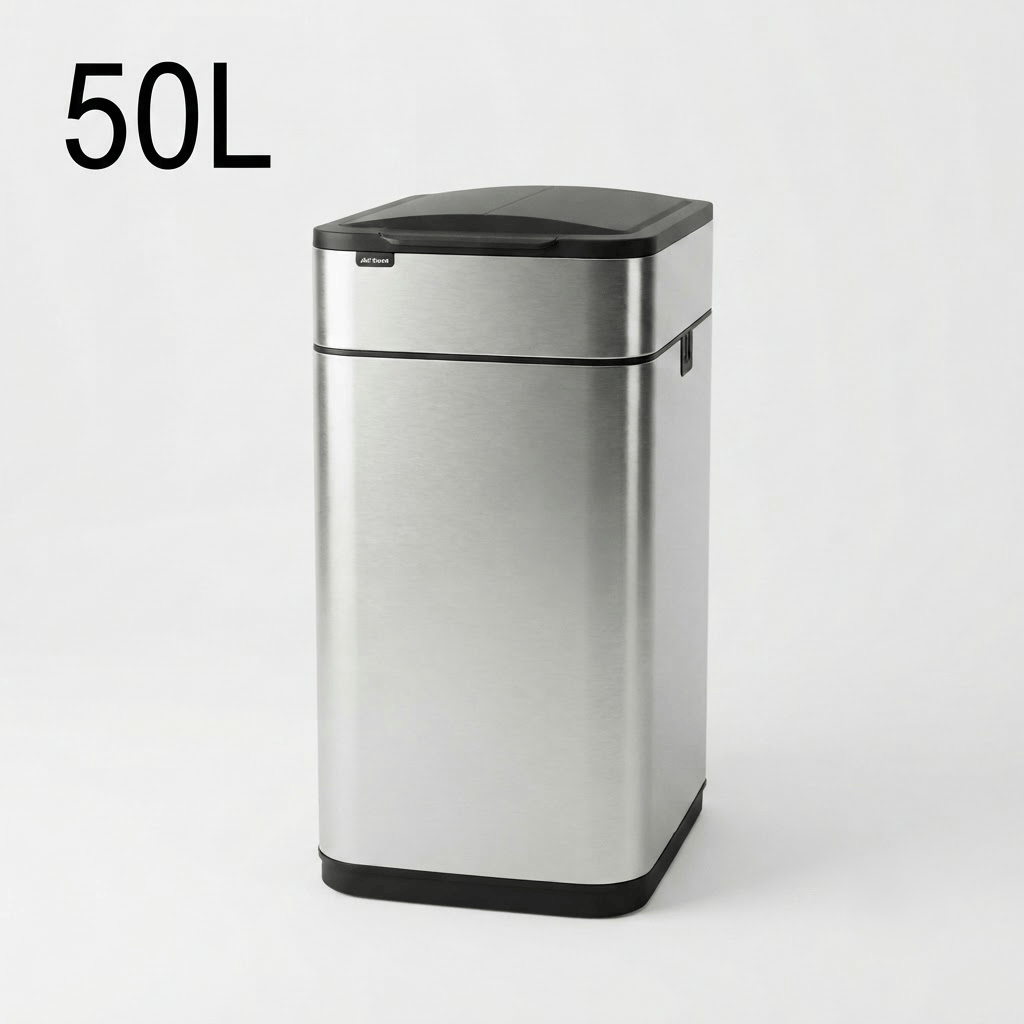 Poubelle automatique 50L en acier inoxydable – Design et intelligente
