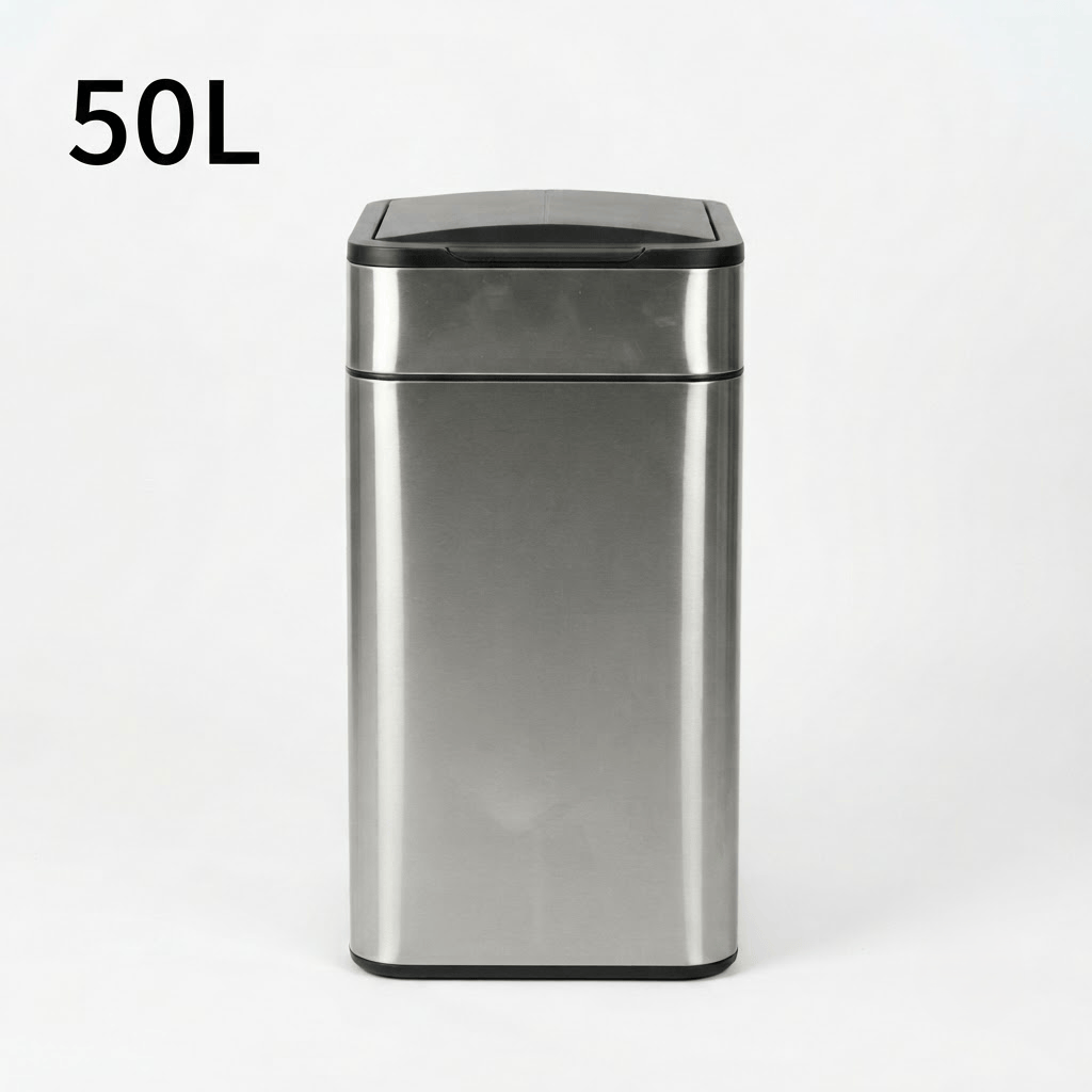 Poubelle automatique 50L en acier inoxydable – Design et intelligente