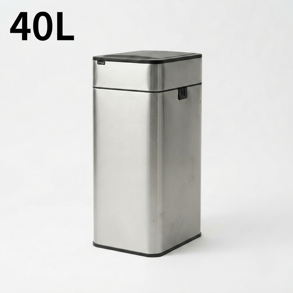 Poubelle automatique 50L en acier inoxydable – Design et intelligente