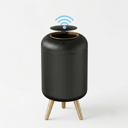 Poubelle automatique intelligente 10L - Design épuré avec pieds bois