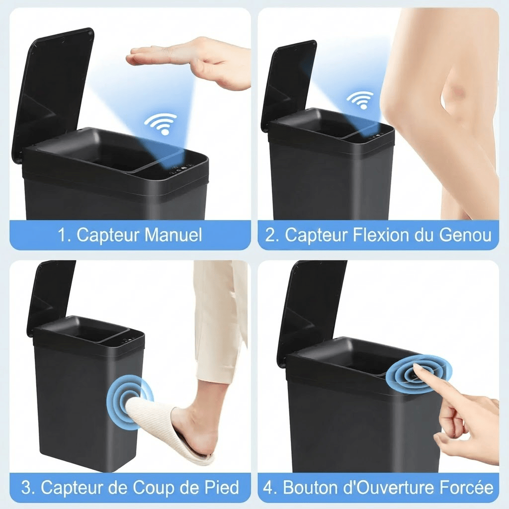 Poubelle coulissante sous évier double compartiment - Système de tri sélectif encastrable