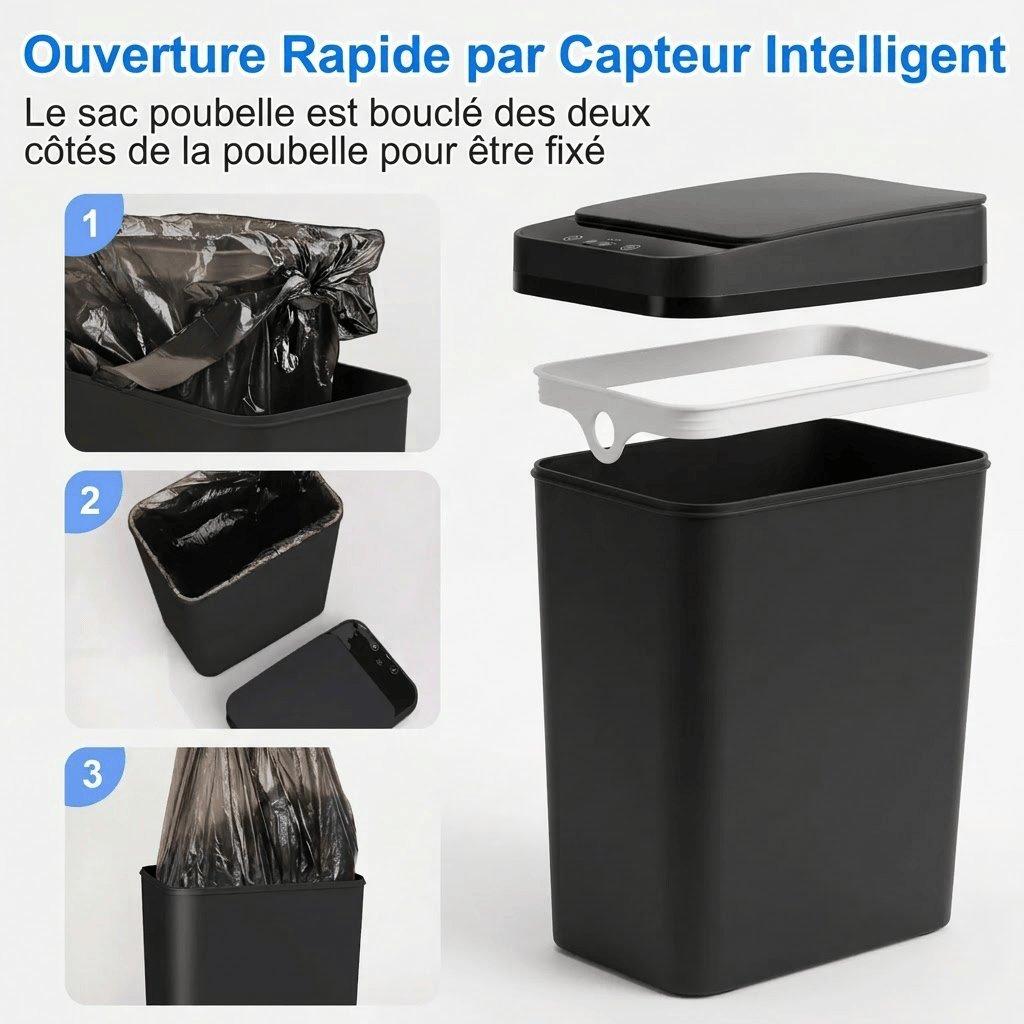 Poubelle coulissante sous évier double compartiment - Système de tri sélectif encastrable