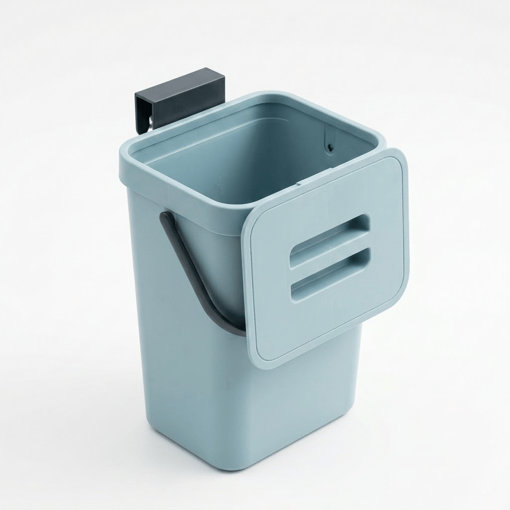 Poubelle coulissante tri sélectif 2 bacs pour meuble de cuisine