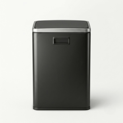Poubelle cuisine 50L noire en acier – Design élégant et robuste