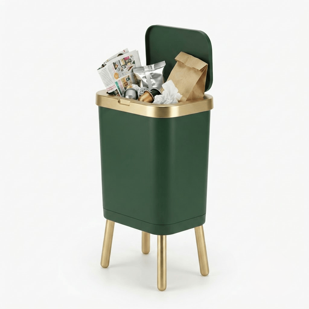 Poubelle Cuisine Design 15L - Étroite, Haut sur Pieds et Pratique