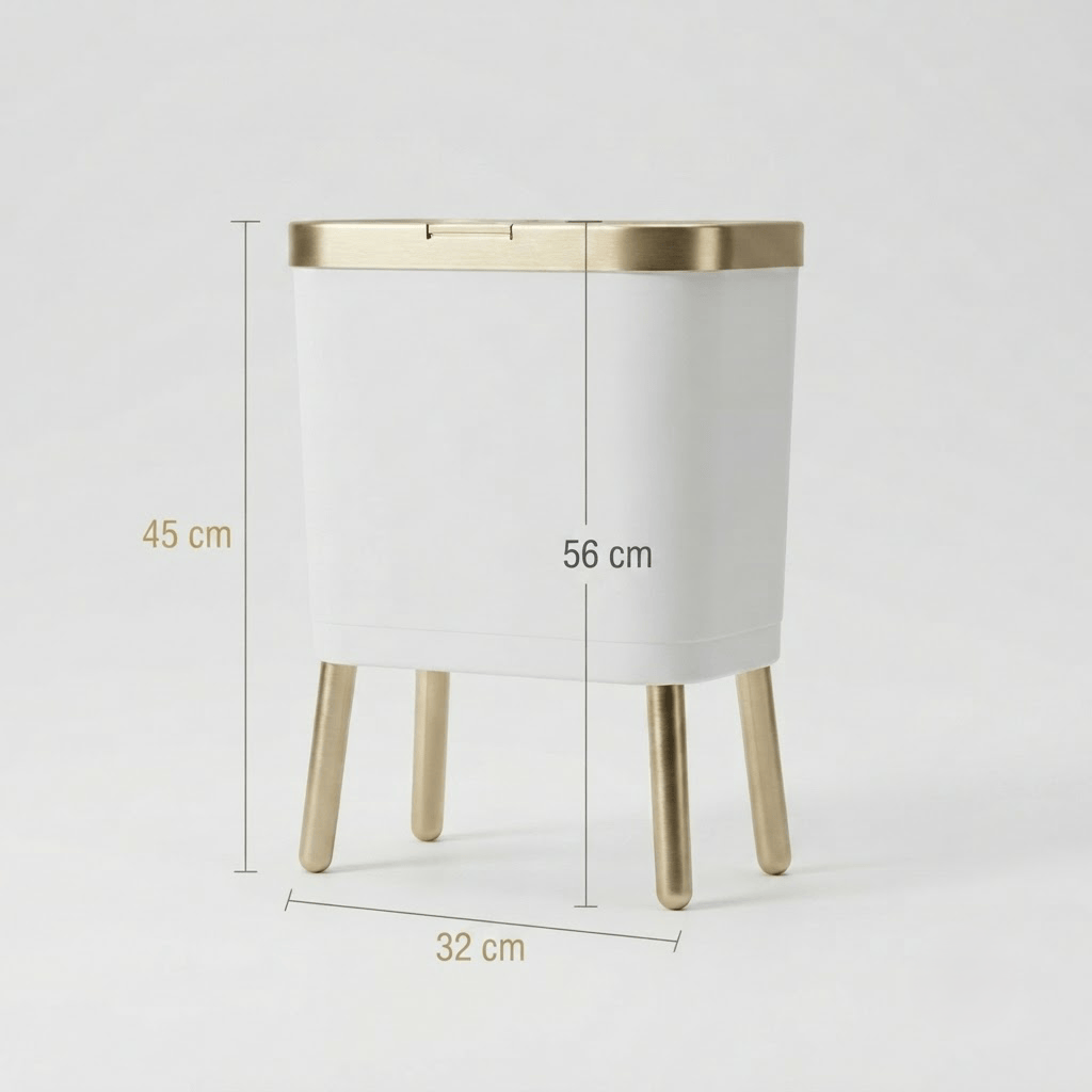 Poubelle Cuisine Design 15L - Étroite, Haut sur Pieds et Pratique