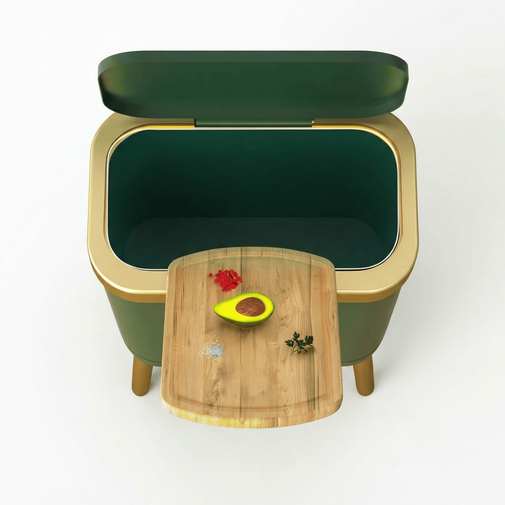 Poubelle Cuisine Design 15L - Étroite, Haut sur Pieds et Pratique