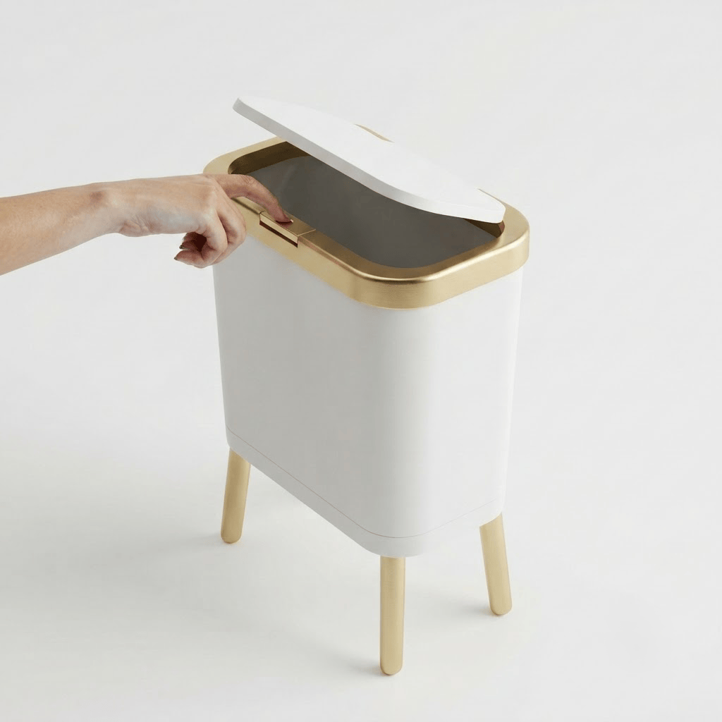 Poubelle Cuisine Design 15L - Étroite, Haut sur Pieds et Pratique