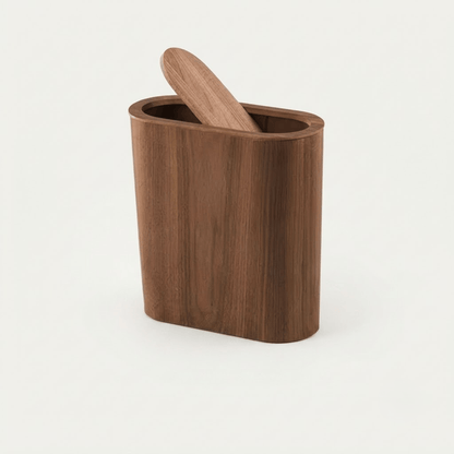 Poubelle Cuisine Design en Bois Rectangulaire avec Couvercle Basculant
