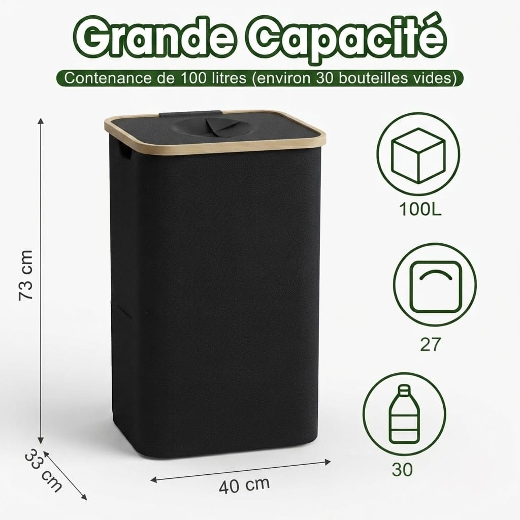 Poubelle de tri 100L -  la solution design pour le recyclage extérieur et intérieur