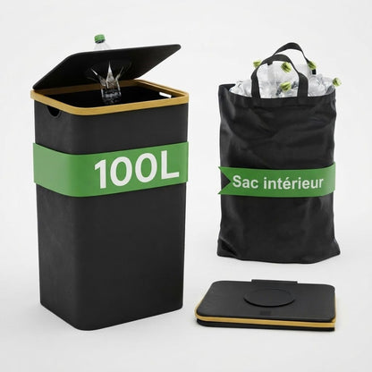 Poubelle de tri 100L -  la solution design pour le recyclage extérieur et intérieur