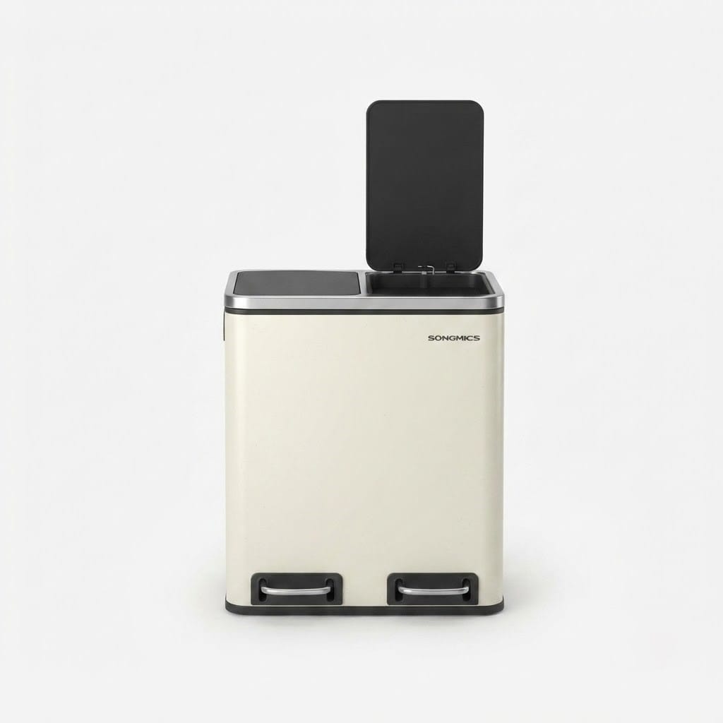Poubelle de tri cuisine 2 compartiments 30L – Acier design
