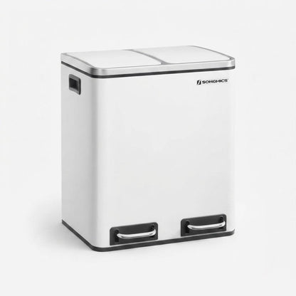 Poubelle de tri cuisine 2 compartiments 30L – Acier design