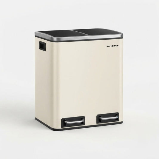 Poubelle de tri cuisine 2 compartiments 30L – Acier design